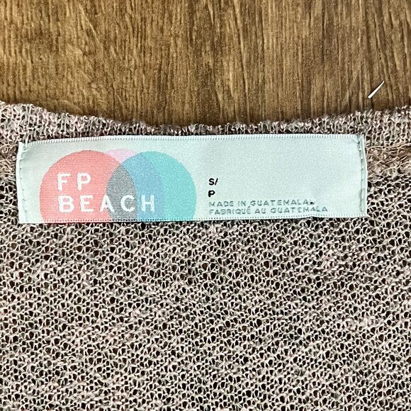 Free People FP Beach High Low Lightweight Sweater Top Mauve Size S - Picture 4 of 9